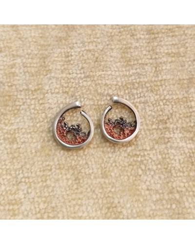 Pendiente pequeño rojo presión colección Ola