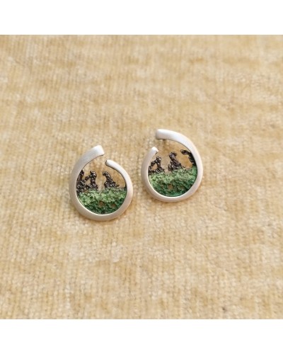 Pendiente pequeño verde presión colección Ola