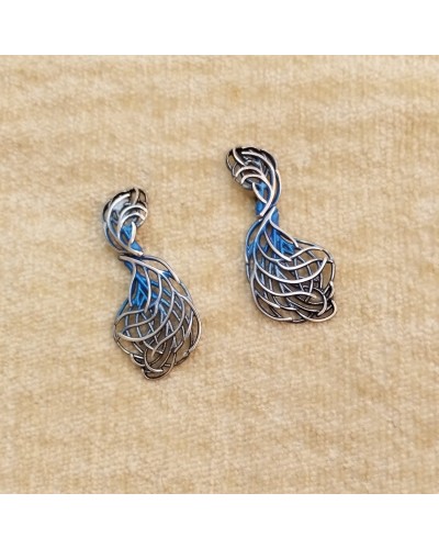 Pendiente alargado presión dos piezas colección Kali